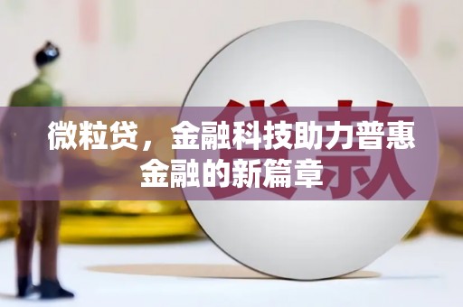 西市微粒贷，金融科技助力普惠金融的新篇章