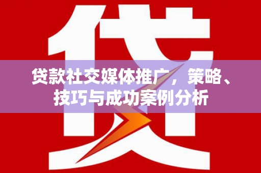 西市贷款社交媒体推广，策略、技巧与成功案例分析