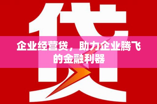 西市企业经营贷，助力企业腾飞的金融利器