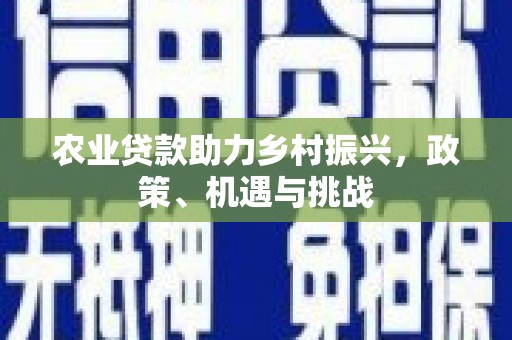 西市农业贷款助力乡村振兴，政策、机遇与挑战
