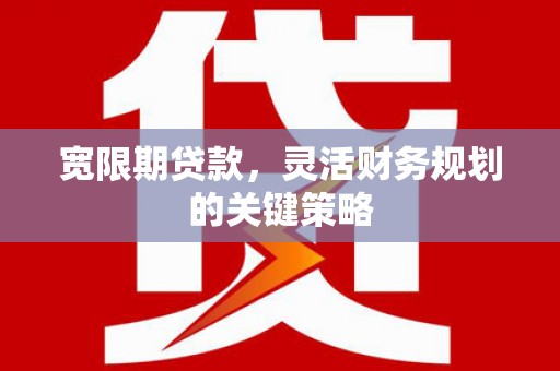 西市宽限期贷款，灵活财务规划的关键策略