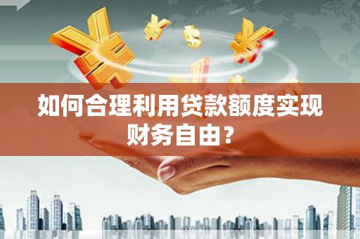 西市如何合理利用贷款额度实现财务自由？