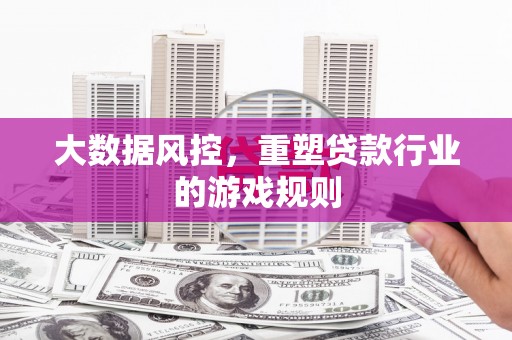 西市大数据风控，重塑贷款行业的游戏规则