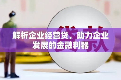 西市解析企业经营贷，助力企业发展的金融利器