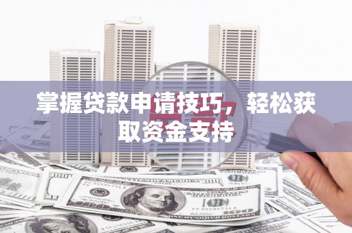 西市掌握贷款申请技巧，轻松获取资金支持