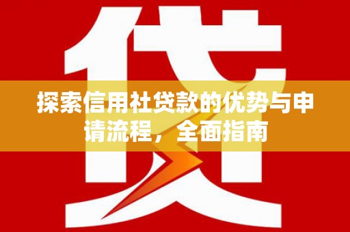 西市探索信用社贷款的优势与申请流程，全面指南