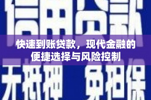 西市快速到账贷款，现代金融的便捷选择与风险控制