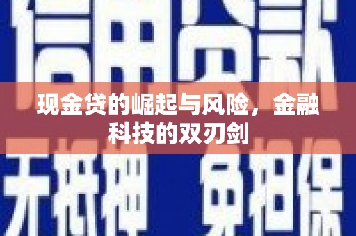 西市现金贷的崛起与风险，金融科技的双刃剑