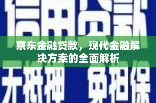 西市京东金融贷款，现代金融解决方案的全面解析