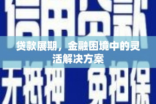 西市贷款展期，金融困境中的灵活解决方案