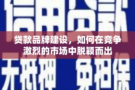 西市贷款品牌建设，如何在竞争激烈的市场中脱颖而出