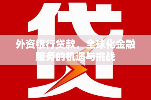 西市外资银行贷款，全球化金融服务的机遇与挑战