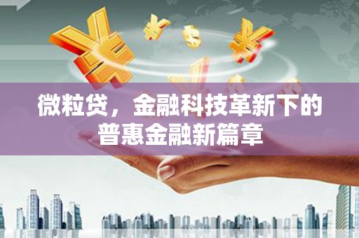 西市微粒贷，金融科技革新下的普惠金融新篇章