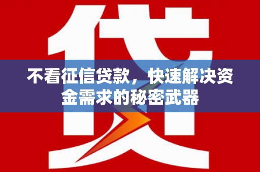 西市不看征信贷款，快速解决资金需求的秘密武器