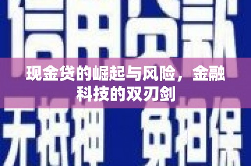 西市现金贷的崛起与风险，金融科技的双刃剑