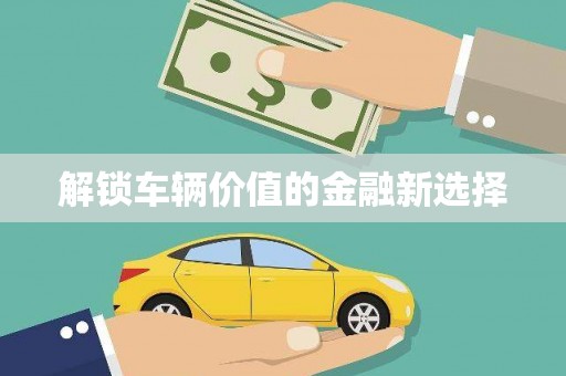 西市解锁车辆价值的金融新选择