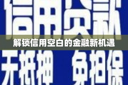 西市解锁信用空白的金融新机遇