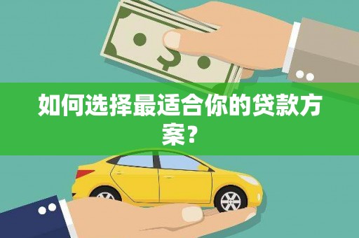 西市如何选择最适合你的贷款方案？