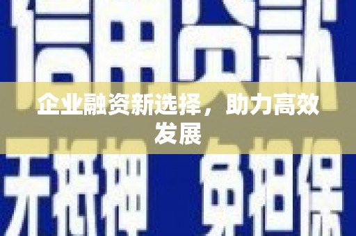 西市企业融资新选择，助力高效发展